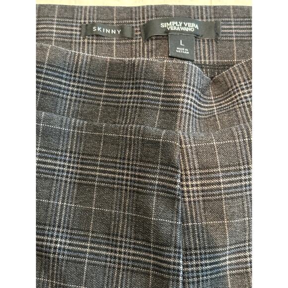 Simply Very Wang Pull On Stretch Plaid Pants Size Large EUC - Picture 3 of 3